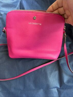 Liz Claiborne Hot Pink Pebbled Crossbody Bag